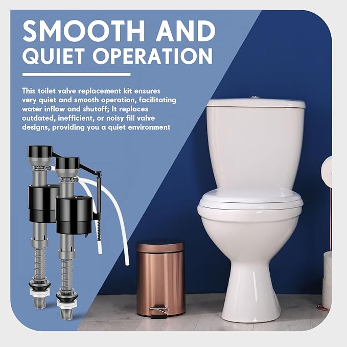 Lasnten 4 Pieces Toilet Fill Valve Toilet Tank Replacement Kit Valve Replacement Kit for Tank and Bowl Water Control