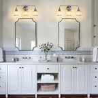 Brushed Nickel Bathroom Vanity Light 3 Lights Bathroom Light Fixtures Over Mirror with Clear Glass Shade 22.4 inch Wall Sconces Lighting Bath(Exclude E26 Bulb)