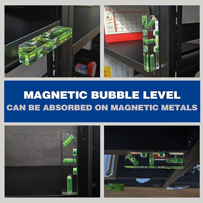 Magnetic T type 45°/90°/180° 3 Different Bubbles Shatterproof Cross Check Bubble Level Torpedo Pocket Levels String Line Tools For Picture Hanging Machinist Construction