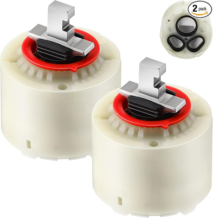 Enhon 2 Pack Shower Faucet Cartridge Compatible with 023529-0070A, Compatible with American Standard Single handle kitchen bathroom Tub/Shower, 47 MM with Seals, Kitchen Ceramic Faucets Cartridge