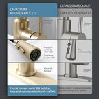 22‘’ Extra-Tall Brushed Gold Kitchen Sink Faucets, Commercial High Arc Single Handle Kitchen Faucets for Pull Down Sprayer Modern Spring with Deck Plate 22 inch