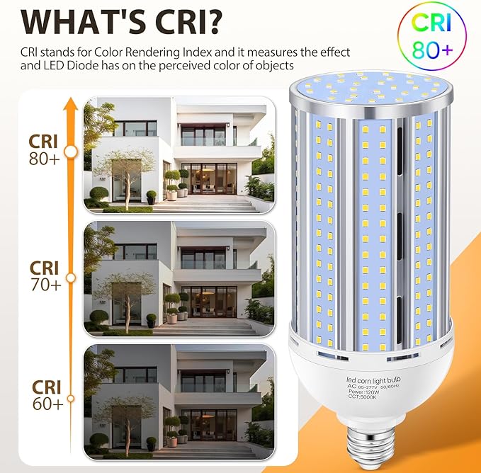 3 Pack 120W Corn LED Light Bulb Fanless,5000K Daylight(1200 Watt Equivalent) E26/E39 Large Mogul Base LED Cob Lamp 15,800LM for Outdoor Indoor Garage Warehouse Factory Workshop Street Backyard