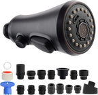 Hibbent Pull Down Kitchen Faucet Head Replacement, NSF/ANSI/CAN 61 & CUPC Certified 3-Function Sink Spray Nozzle with 15 Adapters Compatible with Moen, Delta, Kohler Faucets - Oil-Rubbed Bronze