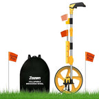 Zozen Distance Measuring Wheel in Feet and Inches, with 20pc Marking Flags and Flags Holder, Collapsible Measure Wheel - Imperial Industrial with Big Kickstand to Keep Stand, Include Backpack.