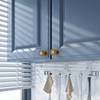 Amerdeco 10 Pack Antique Brass Cabinet Knobs Single Hole Cabinet Pulls 1 Inch Drawer Knobs for Bathroom Cabinets ZH0086