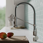 KRAUS Bolden Commercial Style 2-Function Single Handle Pull Down Kitchen Faucet in Spot-Free Stainless Steel/Chrome, KPF-1610SFSCH (Pack of 1)