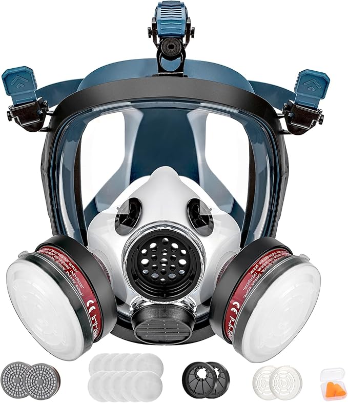 RANKSING Reusable Respirator Full Gas Mask Full 6800 with Filters for Dust, Asbestos, Chemicals while Painting, Spraying