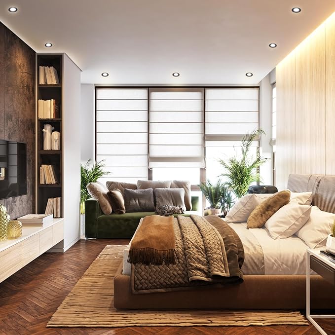 2 Inch LED Downlight, Recessed Lighting Dimmable Ceiling Light, 3W, 3000K Warm White, CRI80 with LED Driver(35W Halogen Equivalent), Black 12 Pack