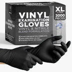 SAFEWAY USA Vinyl Disposable Gloves — Non-Latex and Powder Free, Heavy-Duty Protective and Multi-Purpose Gloves for Cleaning, Food Prep, Tattooing, Lab Works, Mechanics and More — (3000 pcs, X-Large)