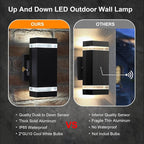 Exterior Lights for House, Dusk to Dawn Outdoor Lighting Fixtures Wall Mount - ETL Listed,Aluminum Outdoor Wall Lights 5000k - Up Down Light Fixture for Porch, Garage (Square 3 Pack)