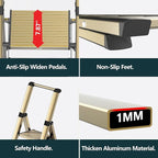 WOA WOA 6 Step Ladder, Lightweight Folding Ladder with Non-Slip Wide Pedals, Ladder with Safe Grip Handle, Easy to Open and Close, Suitable for Home and Outdoor - Brown Gold