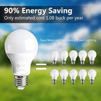 dalattin A19 LED Light Bulbs 60 Watts Equivalent Bulbs,800 LM,Non-Dimmable,Efficient 9W Energy Saving Lights for Living Room,Office,80+ CRI,120V,UL Listed (Soft White 2700k, 10 Counts)