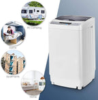 Giantex Full-Automatic Washing Machine Portable Compact 1.34 Cu.ft Laundry Washer Spin with Drain Pump, 10 programs 8 Water Level Selections with LED Display 12 Lbs Capacity