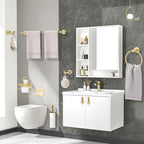 TNOMS 5-Piece Towel Bar Set Brushed Gold Bathroom Hardware Accessories Set Include 23.6in Towel Bar Toilet Paper Holder Towel Ring Towel Hooks Stainless Steel Towel Holder Set Wall Mounted