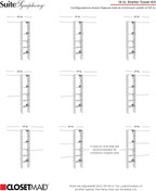 ClosetMaid SuiteSymphony Wood Closet Organizer Starter Kit with Tower and 3 Hang Rods, Shelves, Adjustable, Fits Spaces 4 – 9 ft. Wide, Graphite Grey