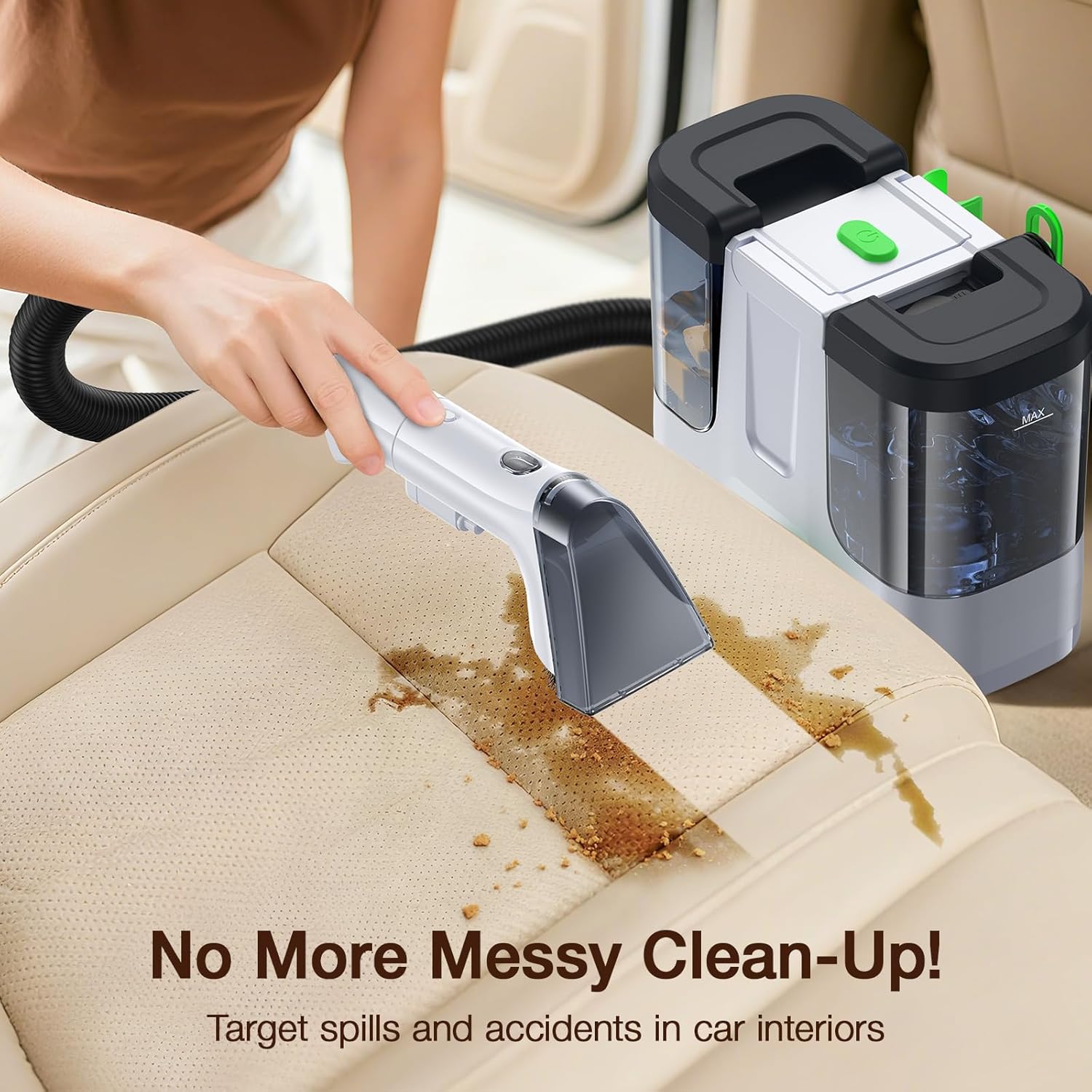 LABIGO Portable Carpet & Upholstery Cleaner, 18Kpa Carpet Cleaner Machine for Deep Stain Removal, Spot Cleaner for Pet Accidents, Area Rugs, Stairs, Car Seats & Couches, Includes Tools & Self-Cleaning