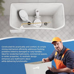 iFealClear Universal Toilet Handle - Front Mount Flush Lever, Solid Brass, White & Easy to Install - Fits Most Toilets