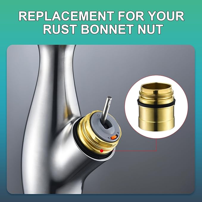 RP50587 Cartridge Compatible with Delta Single Handle Kitchen and Lavatory Faucets, Works with DIAMOND Seal Technology Models Featuring a 36 mm Motion Cartridge, RP51503 Bonnet Nut