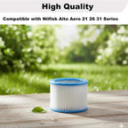 HEPA Replacement Cartridge Filter with Reinforced Metal Mesh Core, Compatible with Nilfisk ALTO Aero 21 26 31 Wet Dry Vacuums