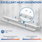 CINOTON 4FT 210W LED Shop Light with 28350LM,0-10V Dimmable Linear High Bay Lighting with 5000K,120-277V 135LM/W Commercial Hanging Lights for Garage Office Warehouse Workshop Factory UL Listed 2Pack