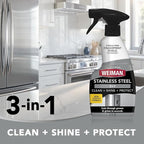 Weiman Stainless Steel Cleaner & Cooktop Daily Cleaner - 12 Ounce - Kitchen Appliance Cleaner Kit