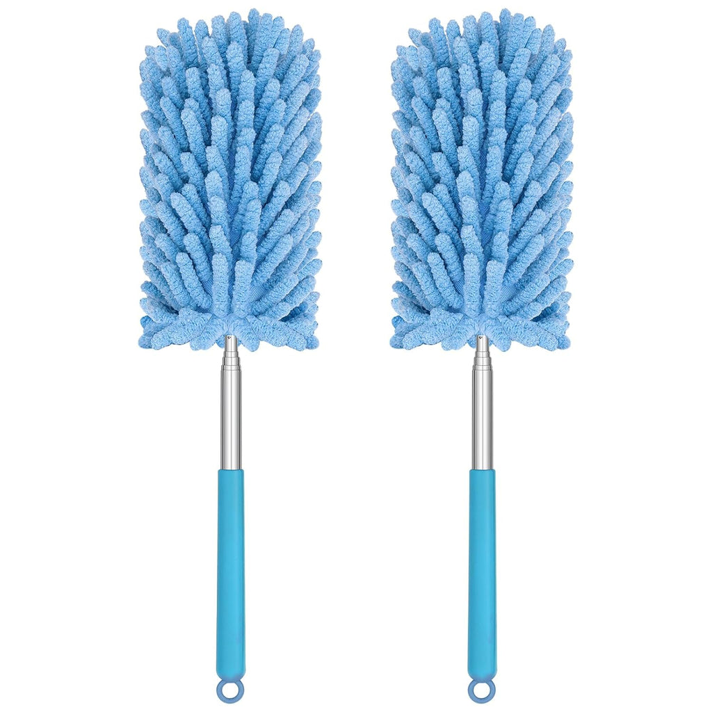 Mini Duster for Cleaning, 360° Bendable Hand Dusters with Extension Pole, Washable Small Duster for Car Interior, Office, Furniture