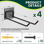 Wall Mount Garage Tool Organizer Storage Hook for Yard Shed, Garden Tool Holder Organizer Rack, Metal Garage Garden Tool Hanger for Lawn Organizer Holds Shovel,Rakes,Brooms,Hoses 4 Pack