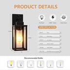 Motion Sensor Dawn to Dusk Outdoor Sensor Light Fixture Anti-Rust Exterior Wall Lighting Waterproof Outdoor Wall Lantern for Porch Patio Front Door Garage