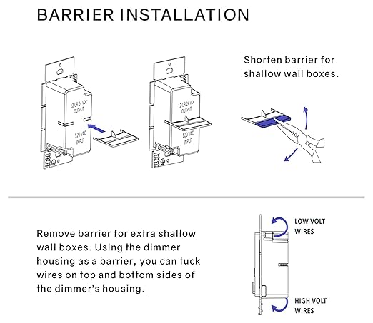 HitLights 60W LED Driver and Dimmer Switch Single Integrated Unit, EZDim 120V AC to 24V DC, Wall Dimmer Switch Compatible with Most Solid Color 24VDC Tape Lights and Fixtures, UL Listed
