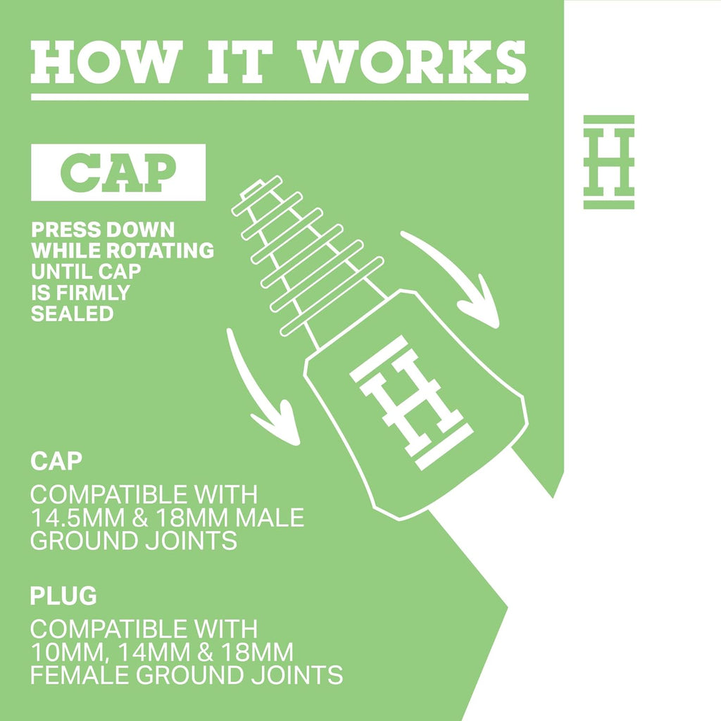 Hemper Plugs + Caps | Universal Cleaning Plugs for Glass Water Pipes and More | Fits Male & Female Joints | Leak-Proof Seal | Hassle-Free Cleaning | Durable, Reusable & Easy to Use - (Purple)