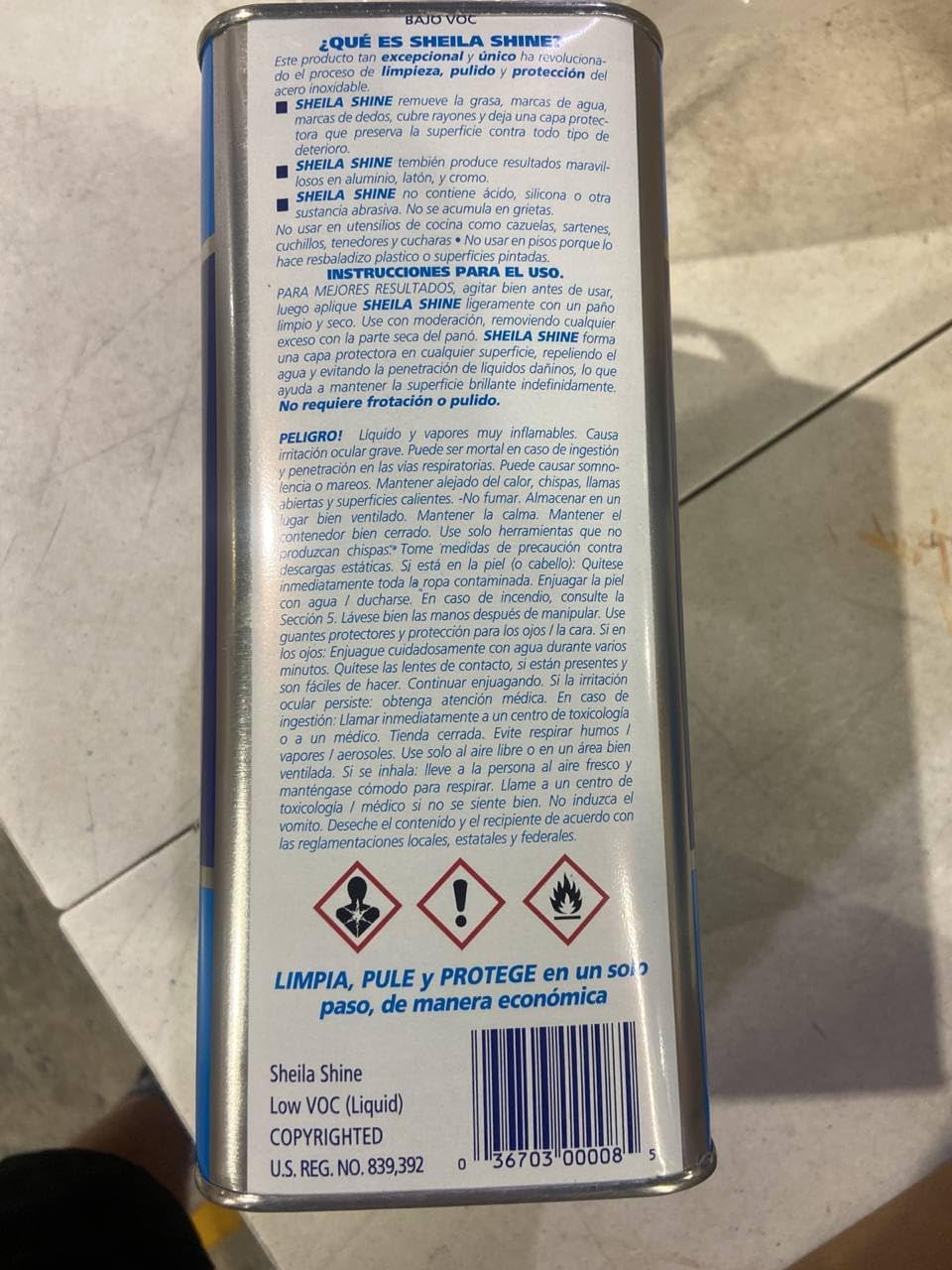 Sheila Shine 4 x 1 Gal. Can Low Voc Stainless Steel Cleaner and Polish, Protects Household Kitchen Surface, Removes Grease & Residue Marks, Stainless Steel Cleaner for Appliances, Fridge, Oven & Sinks