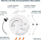 PARMIDA (24 Pack) 5/6 Inch Dimmable LED Disk Light Surface Flush Mount 15W, UL Listed, Recessed Retrofit Ceiling Lights, Energy Star, Installs into Junction Box Or Recessed Can, 1050lm - 2700K