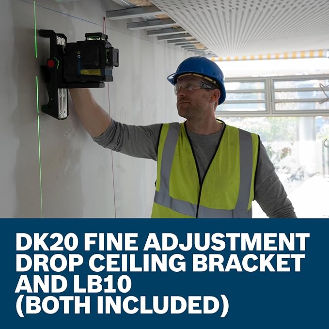 BOSCH GLL330-42CGL 12V Max 360⁰ Bluetooth Connected Green-Beam Three-Plane Laser Kit - Includes 12V Battery, Charger, Mount, Clip, Target Plate, Case