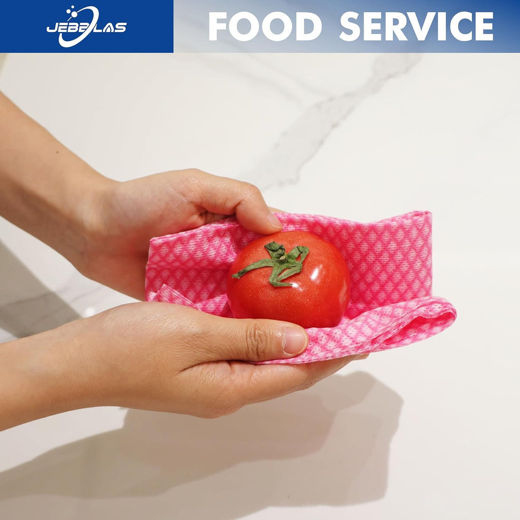 JEBBLAS 50Ct Foodservice Cleaning Towel, Reusable Paper Towels,11.4" x 23.6" Kitchen Cleaning Cloth All Purpose Dish Towels, Foodservice Wipes