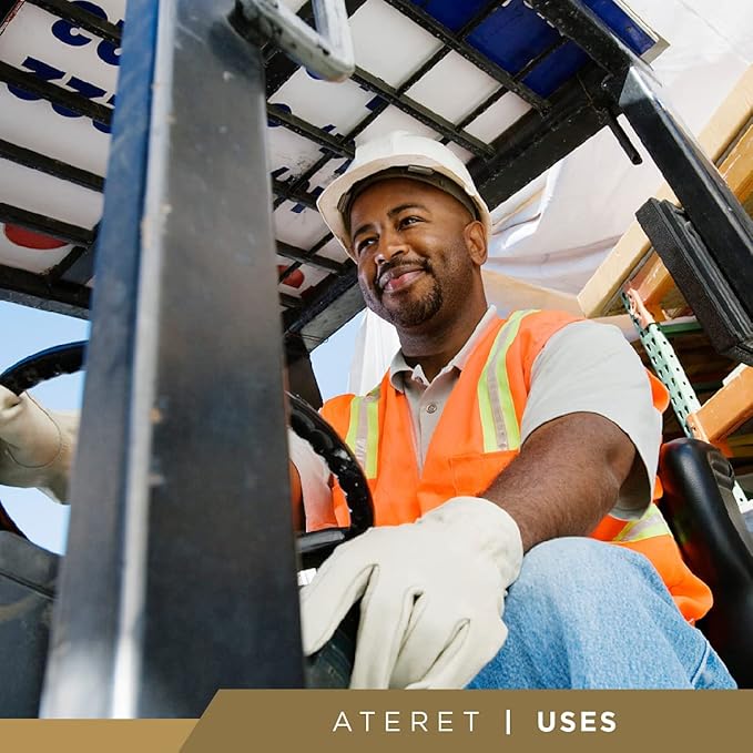 ATERET 120 Pairs Medium Heavy Duty Durable Cowhide Leather Work Gloves I Driver Gloves for Truck Driving, Warehouse, Gardening, Farming