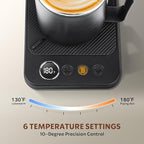 Coffee Mug Warmer & Mug Set for Desk, 36W Mug Warmer with Temperature Display, 1-12H Timer & 6 Temperature Settings, Fast Heating, Auto Shut Off, Smart Coffee Cup Warmer for Coffee (Black Set)