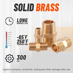 24Pcs Brass Pipe Fittings,1/8" x 1/8",1/4" x 1/4",3/8" x 3/8",1/2" x1/2" NPT Male Hex Nipple Pipe Extension Reducer Nipple Adapter
