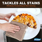 Microfiber Cleaning Cloth Waffle Weave for Dusting Absorbent Towel Quick Drying Dust Rags Household Kitchen, Lint Free Streak Free, 6 Pack,12 x 12 Inches, Khaki