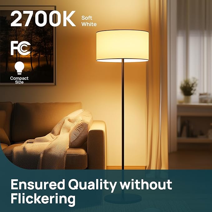 Linkind A19 LED Light Bulbs, 60W Equivalent, 8.5W Energy Efficient, 2700K Soft White Light Bulbs, 800 Lumens Non-Dimmable Bulbs, E26 Standard Base for Bedroom Home Office, 24 Packs