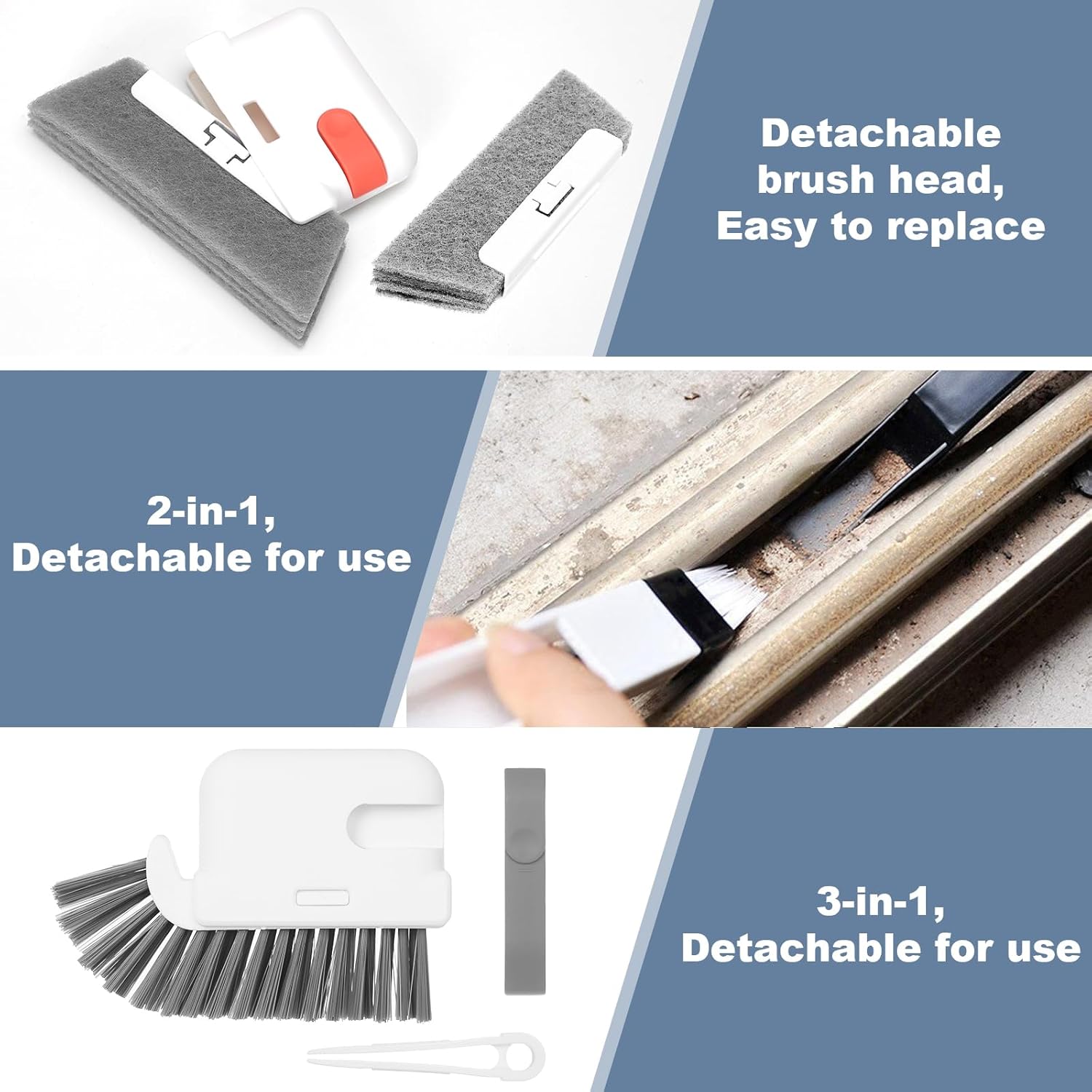 15 Pcs Window Groove Cleaning Brush Tool, Door Window Track Cleaner Groove Gap Cleaning Tools Crevice Cleaning Brush Gap Scrub Brush for Shutter Sliding Door Keyboard Tile Lines Sill Car Vents