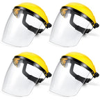 4 Pack Safety Face Shield for Grinding and Cutting, Full Impact Resistant Face Shield Mask for Work Chemical Woodworking (Yellow)