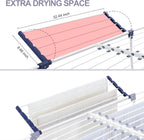 APEXCHASER Clothes Drying Rack, Foldable Gullwing Laundry Rack for Indoor Outdoor, 10pcs Clips with Bag, Collapsible Space-Saving Drying Rack for Clothes Towels Dolls, White