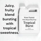 Plant-Based Floor Cleaner Mop Soap – 32 oz | Streak-Free, Highly Scented, Concentrated Mop Solution for Tile, Vinyl, Hardwood & Sealed Floors | Non-Toxic, Eco-Friendly (Tropical Burst)