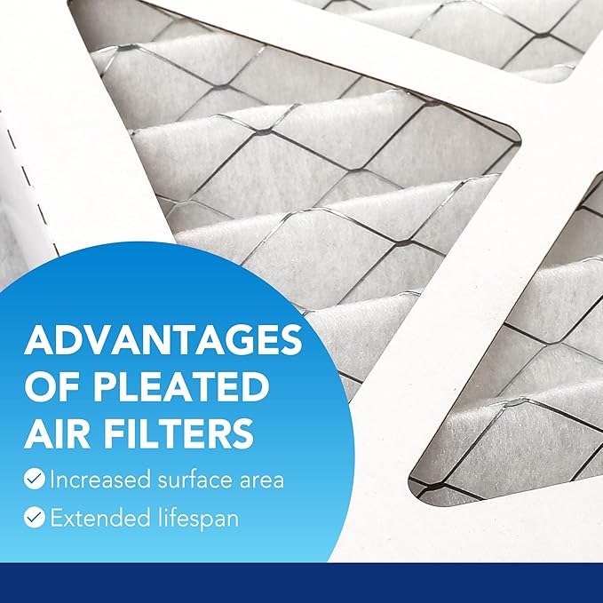 LotFancy 14x25x1 Air Filter MERV 13 Pet Smoke Smog Allergens Defense (4-Pack) Pleated HVAC Furnace Air Filters, Replacement for Home AC & Heating Systems, Actual Size: 13.75" x 24.75" x 0.75"
