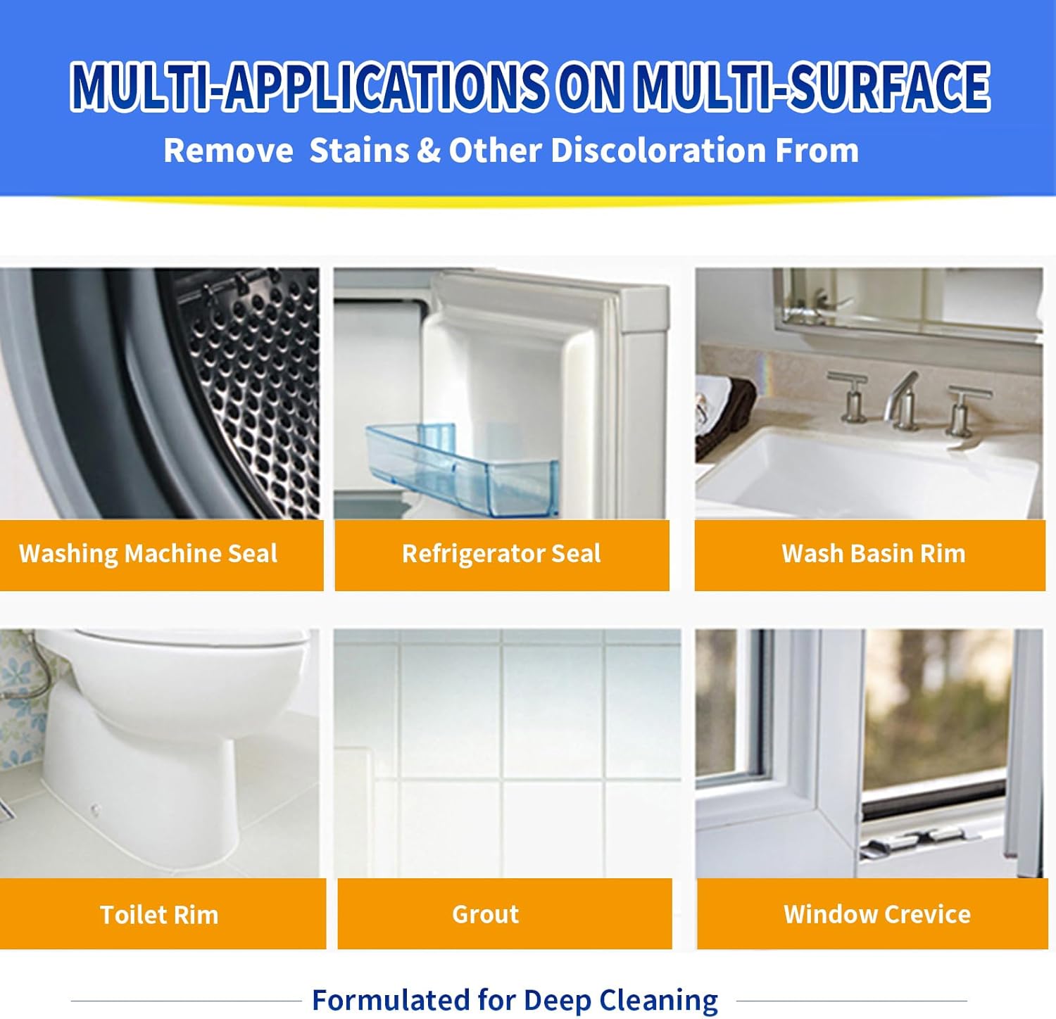 Home Stain Remover Gel – Stubborn Stain Cleaner (Safe for Washing Machine Seals, Sinks & Tiles | No-Slip Formula | 8H Penetration | 15.6OZ)