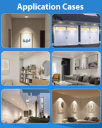 4 inch LED Gimbal Recessed Light, 9W 750lm Eyeball Sloped Ceiling Task Lighting, Soffit Wafer Indoor Directional Lighting, 90° Tilt and 360° Rotation Recessed Lighting 4 inch White 12Pack