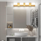 Tipace Gold Vanity Lights for Bathroom Modern LED 4 Lights Bathroom Vanity Lights Up and Down Wall Light Fixtures 6000K