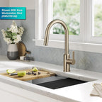 KRAUS Oletto Touchless Sensor Pull-Down Single Handle Kitchen Faucet in Spot-Free Antique Champagne Bronze, KSF-2830SFACB