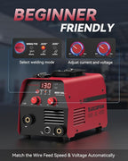 ARCCAPTAIN 130A MIG Welder, 3-in-1 Welder Machine 110V, Flux Core MIG/Lift TIG Welding/Stick Welding Machine with Synergy, IGBT Inverter Portable Gasless Welder Equipment with 1lb Welding Wire