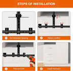 Cabinet Hardware Jig Tool - Adjustable Drill Template for Handles & Pulls on Drawers/Doors | All Aluminum Alloy with Center Punch & Carrying Bag